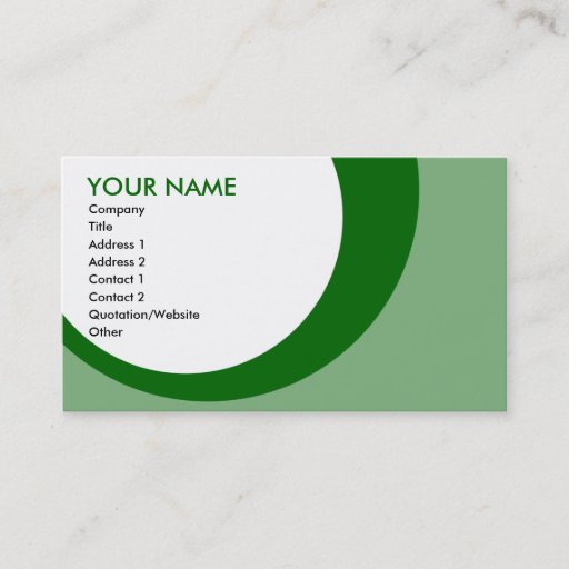 Customizable retro rings : M : greens Business Card Template