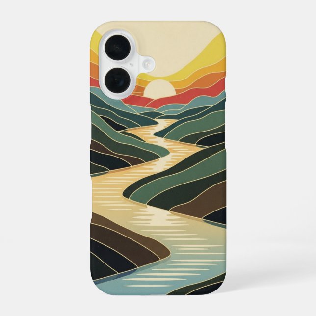 Retro River Glow iPhone Case (Back)