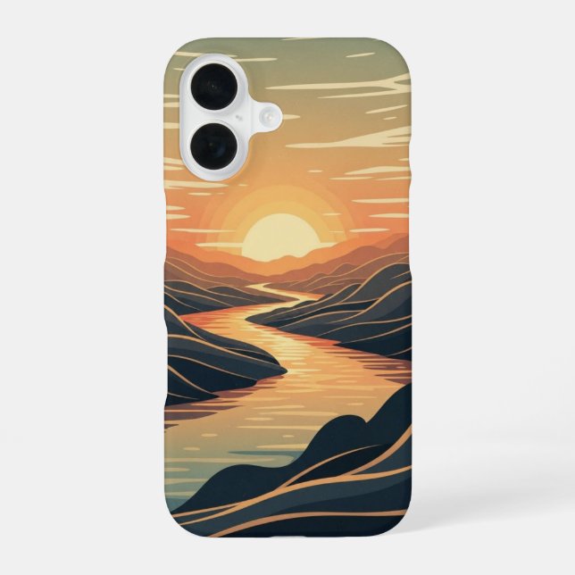 Retro River Glow iPhone Case (Back)