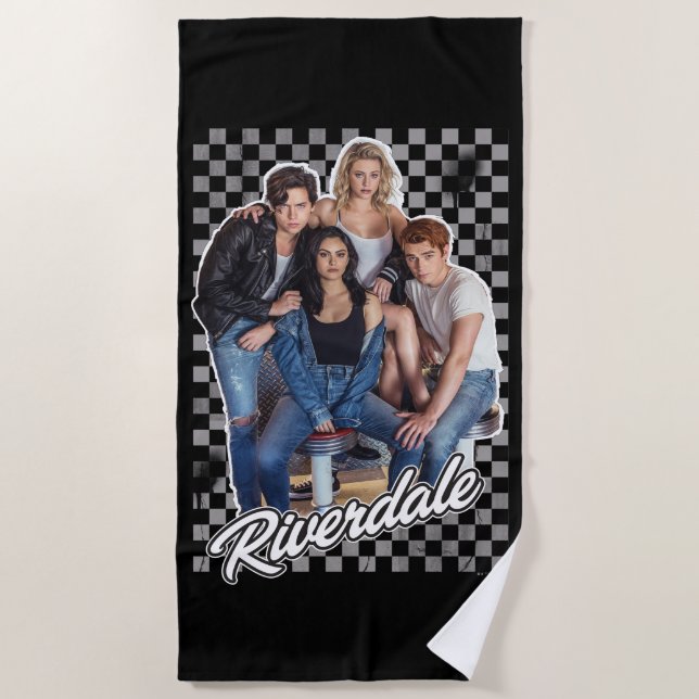 Retro Riverdale Group Graphic Beach Towel (Front)