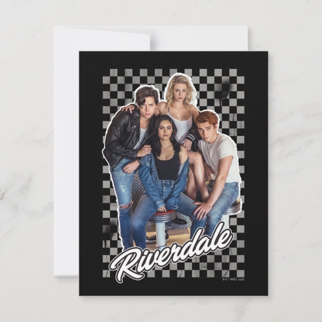 Retro Riverdale Group Graphic Note Card (Front)