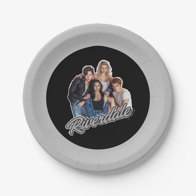 Retro Riverdale Group Graphic Paper Plates (Front)