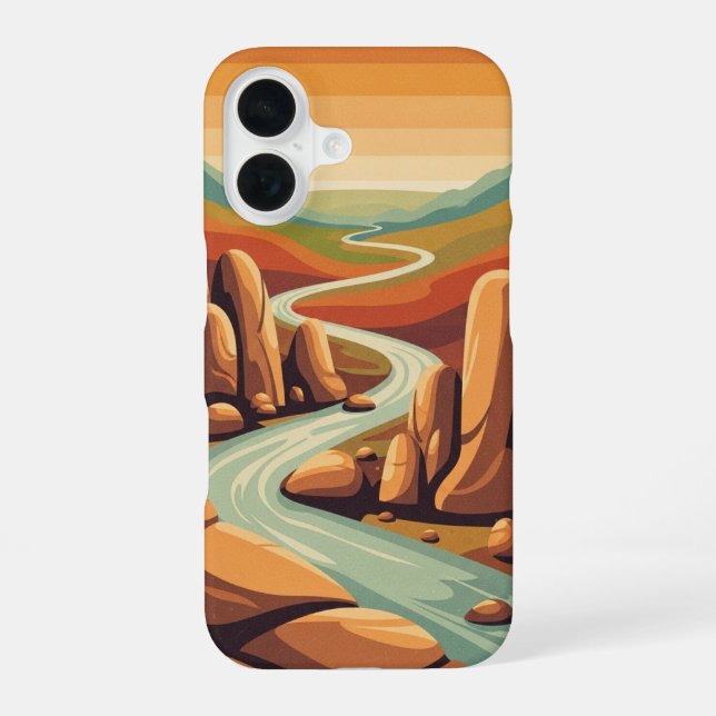 Retro Riverstones Valley iPhone Case (Back)