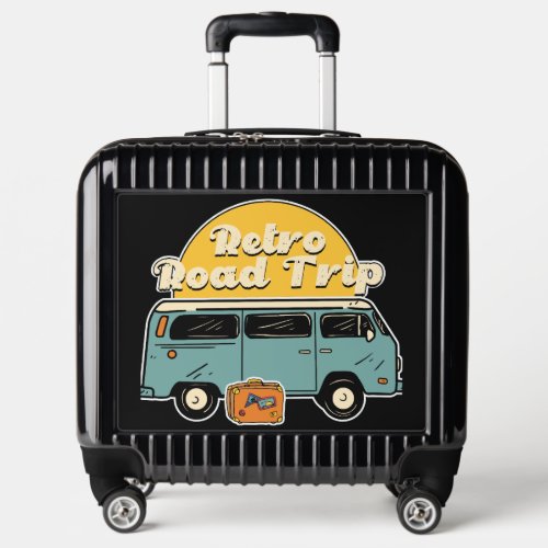 Retro Road Trip With Suitcase and Hippie Van 