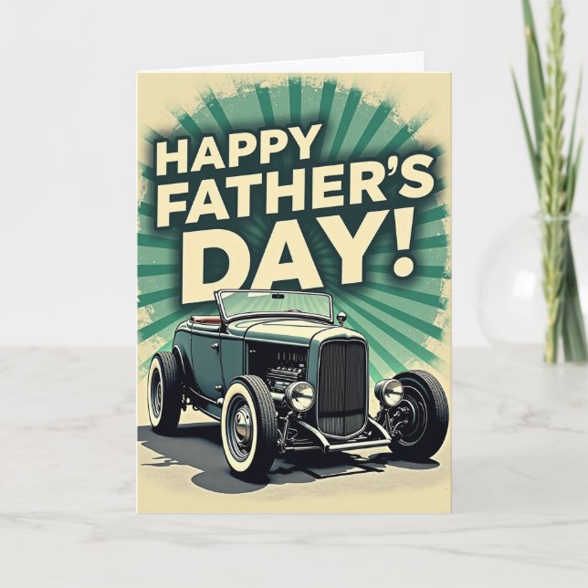 Retro Roadster Fathers Day Card (Front)