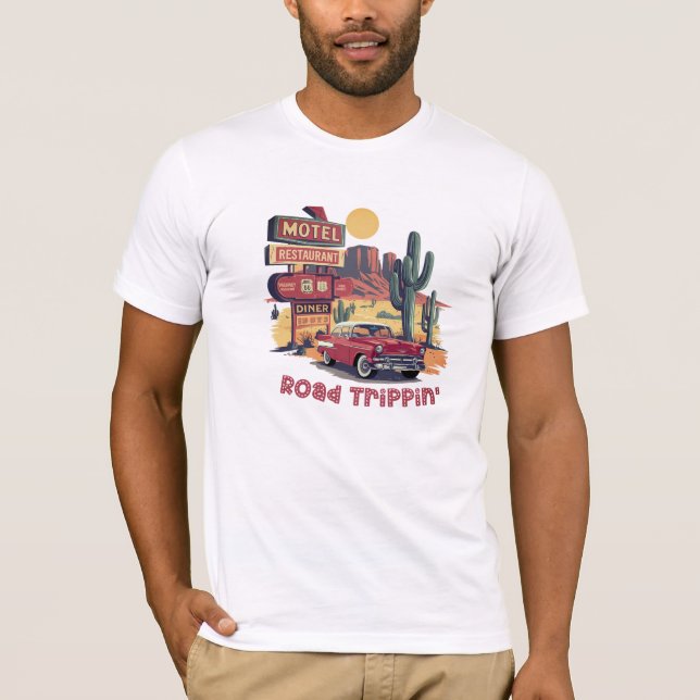 Retro Roadtrip T-Shirt for Travellers (Front)