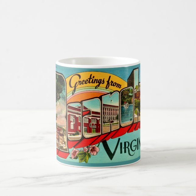 Retro  Roanoke, VA Coffee Mug (Center)