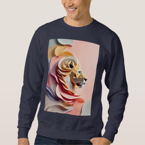 Retro Roar Geometric Lion T_Shirt Collection Sweatshirt