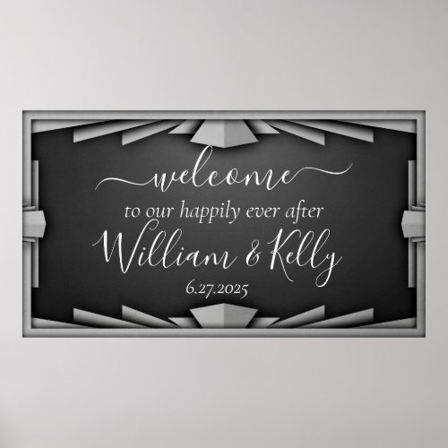 Retro Roaring 20s Art Deco Style Black Elegant Poster