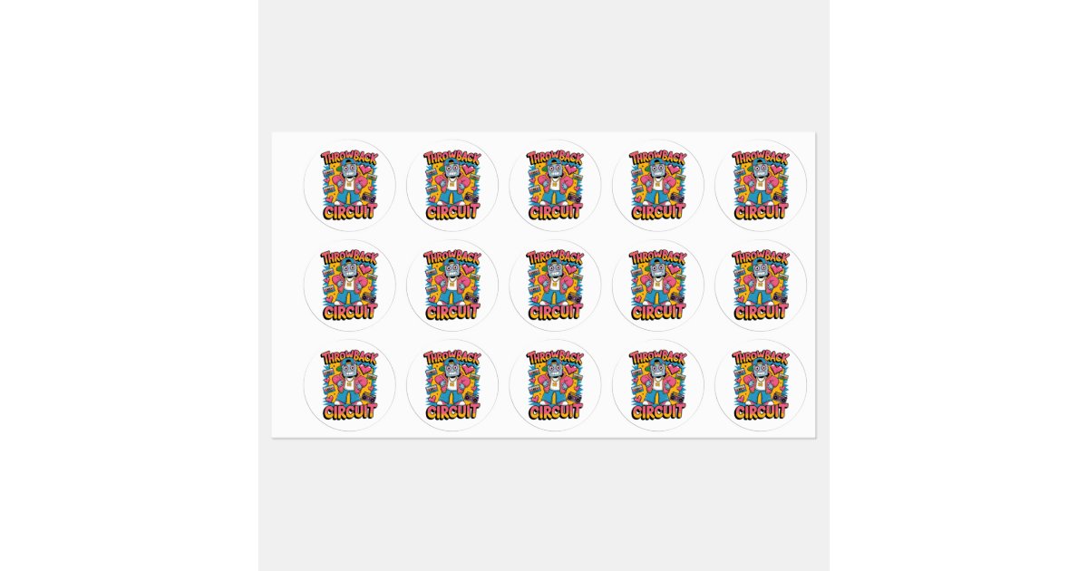 Retro Robot 90s Hip Hop Design – Fun Cartoon Throw Labels | Zazzle