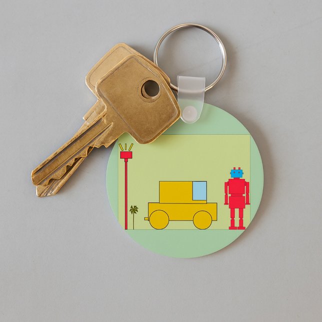 Retro Robot And Car Keychain (Creator Uploaded)