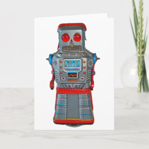 Retro Robot Blank Greeting Card