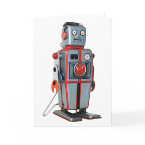 Retro Robot Blank Greeting Card