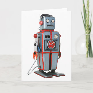 Retro Robot Blank Greeting Card