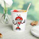 Retro Robot Cartoon Fun Red and Silver AI Bot Paper Cups | Zazzle