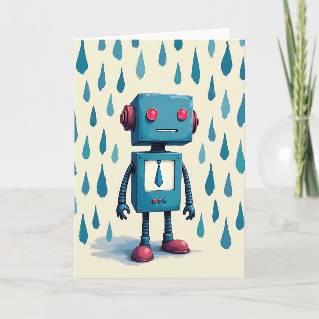 Retro Robot Fathers Day Card (Front)
