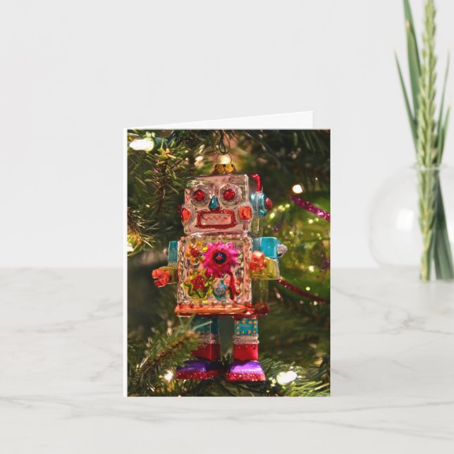 Retro Robot Greeting Card (Front)