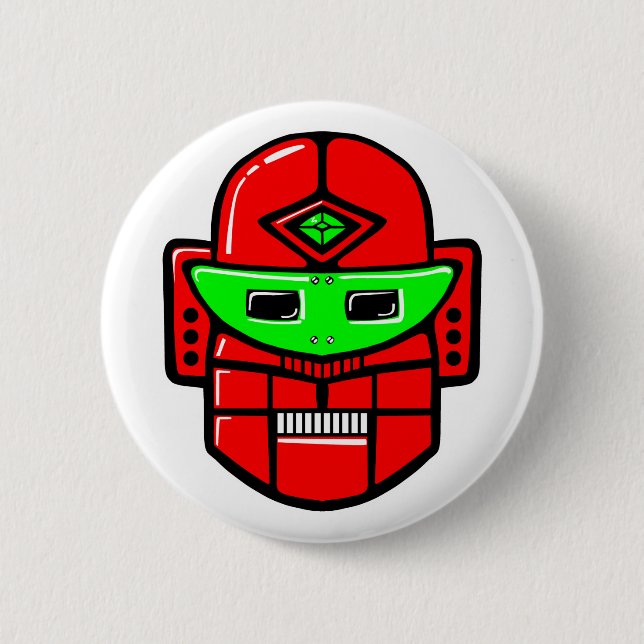 Retro Robot Head Button (Front)