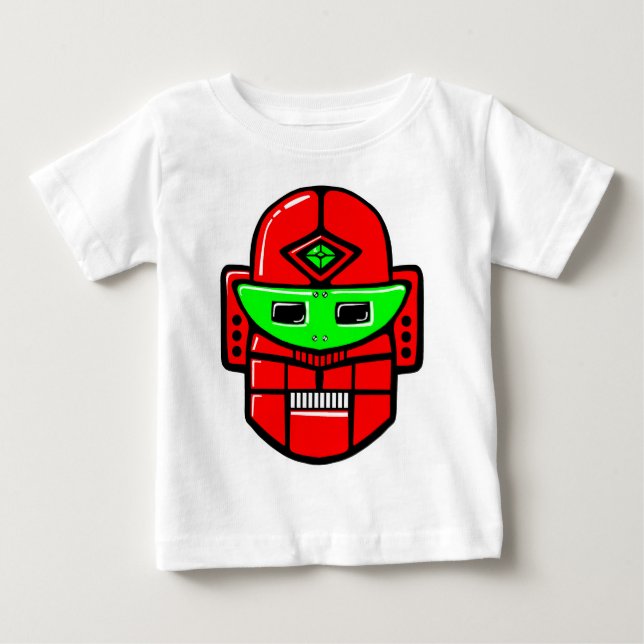 Retro Robot Head - Customized Baby T-Shirt (Front)