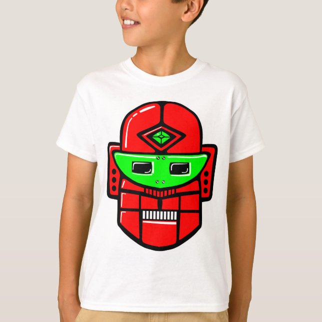 Retro Robot Head - Customized T-Shirt (Front)