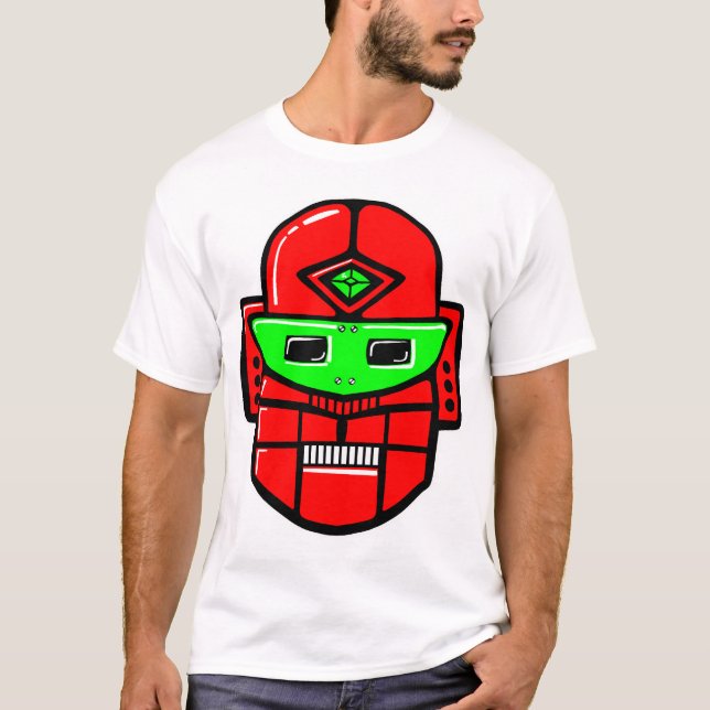 Retro Robot Head - Customized T-Shirt (Front)
