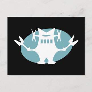 Retro Robot in Blue Postcard