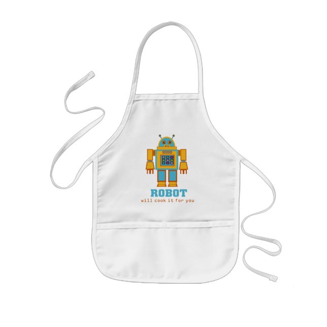 Retro Robot Kids' Apron (Front)