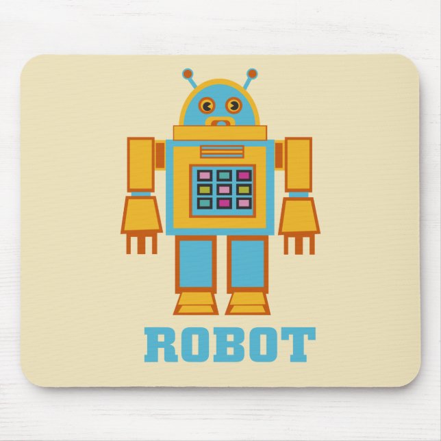 Retro Robot Mouse Pad (Front)