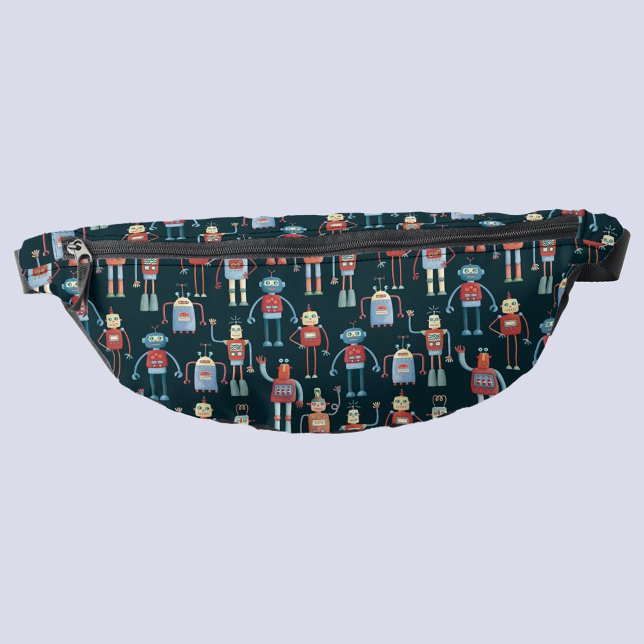 Retro Robot Pattern Fanny Pack (Retro robot fun fanny pack)