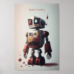 Retro Robot Poster - Ready To Serve at Zazzle