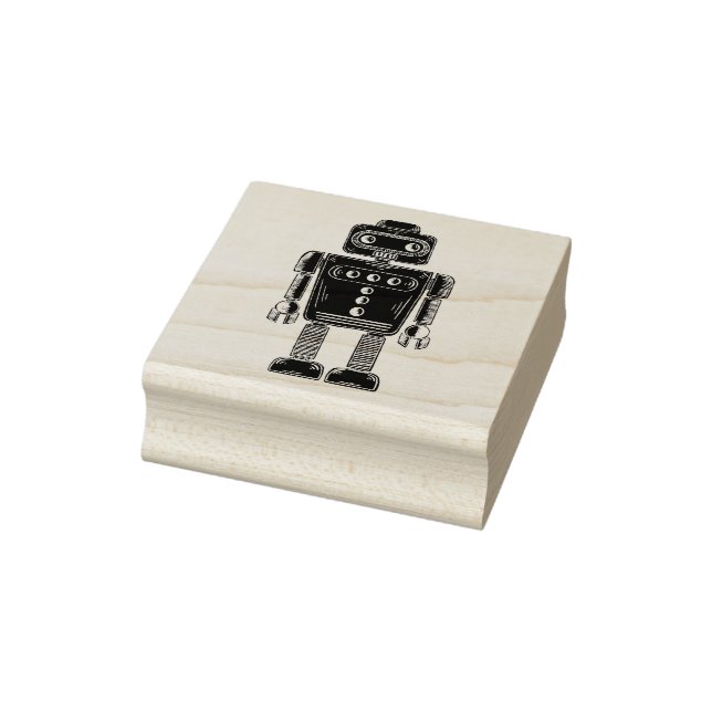 Retro Robot Rubber Stamp (Stamp)