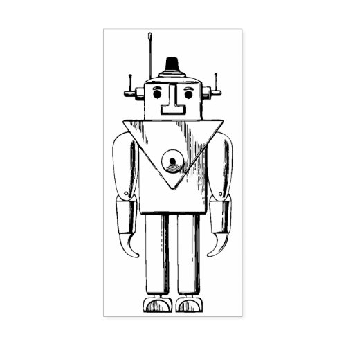 Retro Robot Rubber Stamp