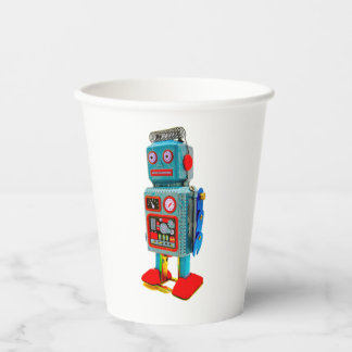  RETRO ROBOT STICKER PAPER CUPS