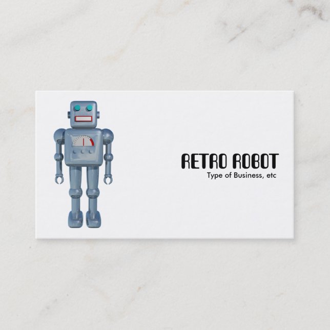 Retro Robot - White Business Card (Front)