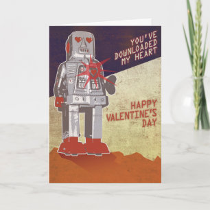 Retro Robot - You've Downloaded My Heart... Holiday Card