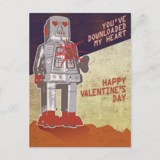 Retro Robot - You've Downloaded My Heart ... Postcard