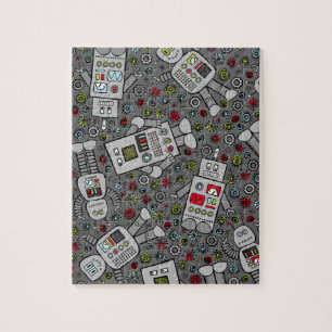Retro Robots Jigsaw Puzzle
