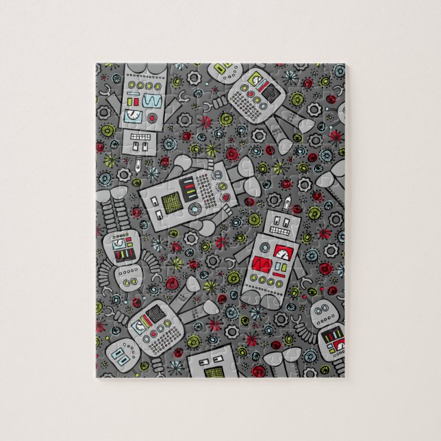 Retro Robots Jigsaw Puzzle (Vertical)