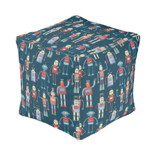 Retro Robots Pouf