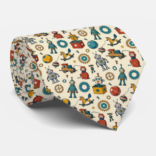 Retro Robots STEM Neck Tie