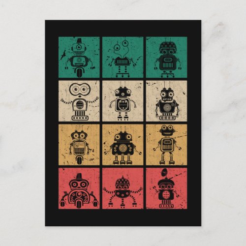 Retro Robots Vintage Robotics Postcard