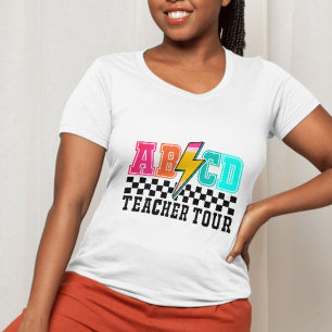 Retro Rock ABCD Lightning Bolt – Bold Colour T-Shirt