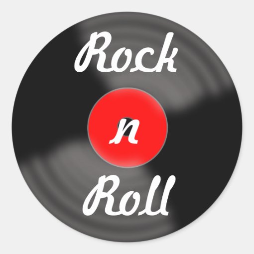 Retro Rock and Roll Vinyl Record Stickers | Zazzle