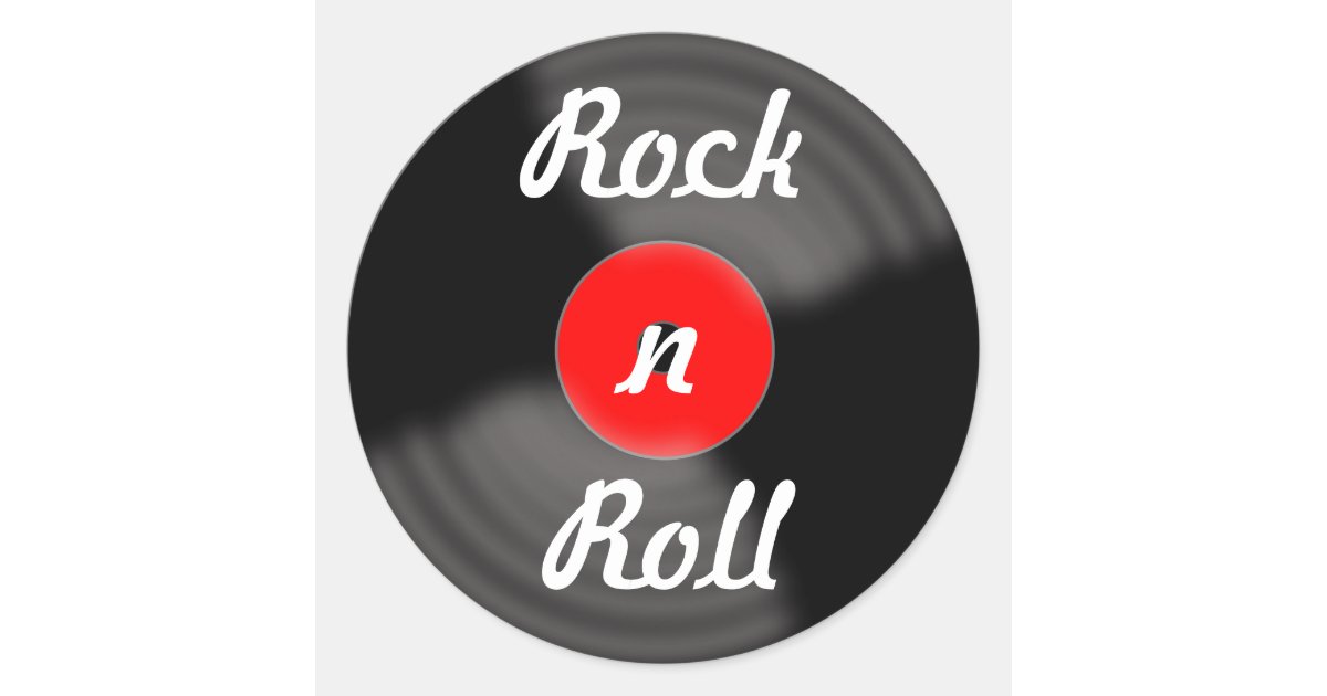Vinyl and stickers rock and roll