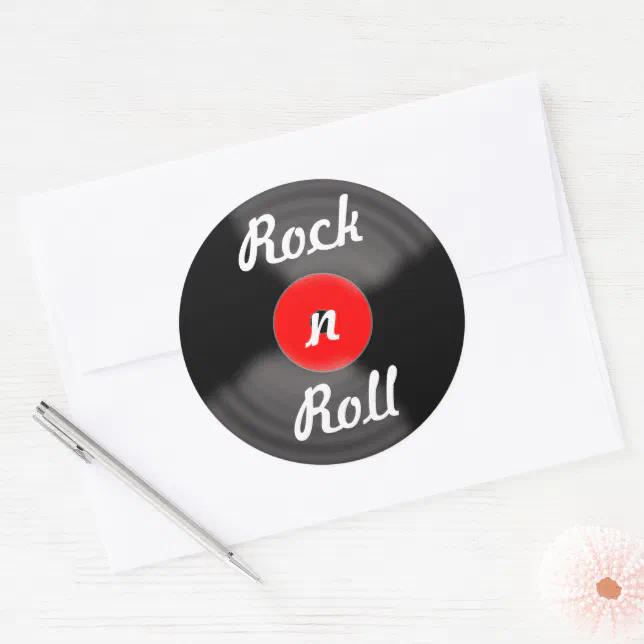 Retro Rock and Roll Vinyl Record Stickers | Zazzle