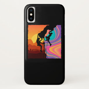 Retro Rock Climbing Bouldering Wall Climber iPhone X Case