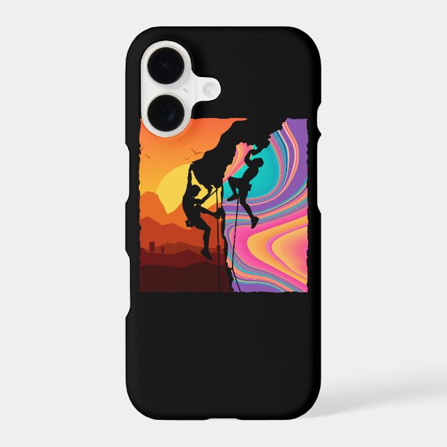Retro Rock Climbing Bouldering Wall Climber Iphone Case (Back)