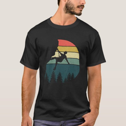 Retro Rock Climbing Climber Mountain Vintage  T_Shirt
