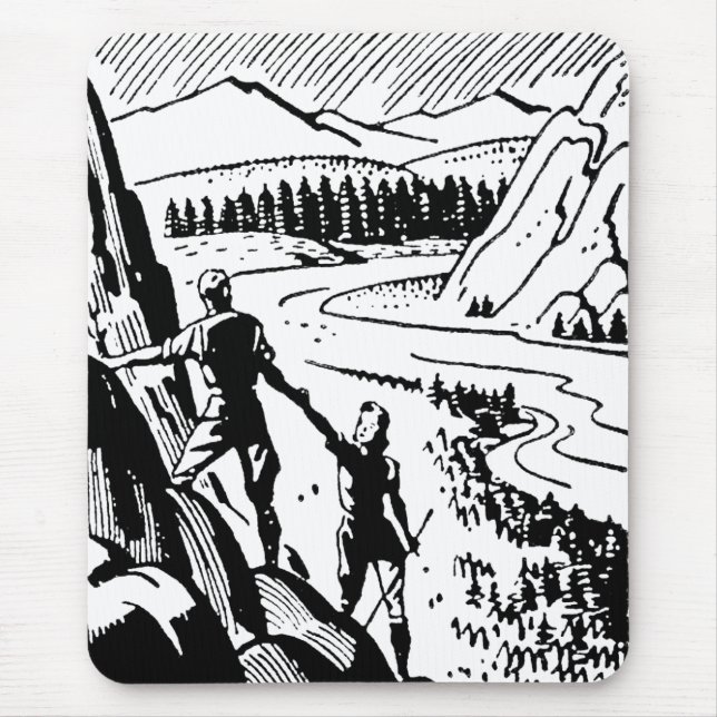 Retro Rock Climbing Mouse Pad (Front)
