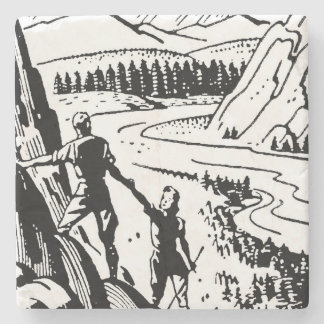 Retro Rock Climbing Stone Coaster